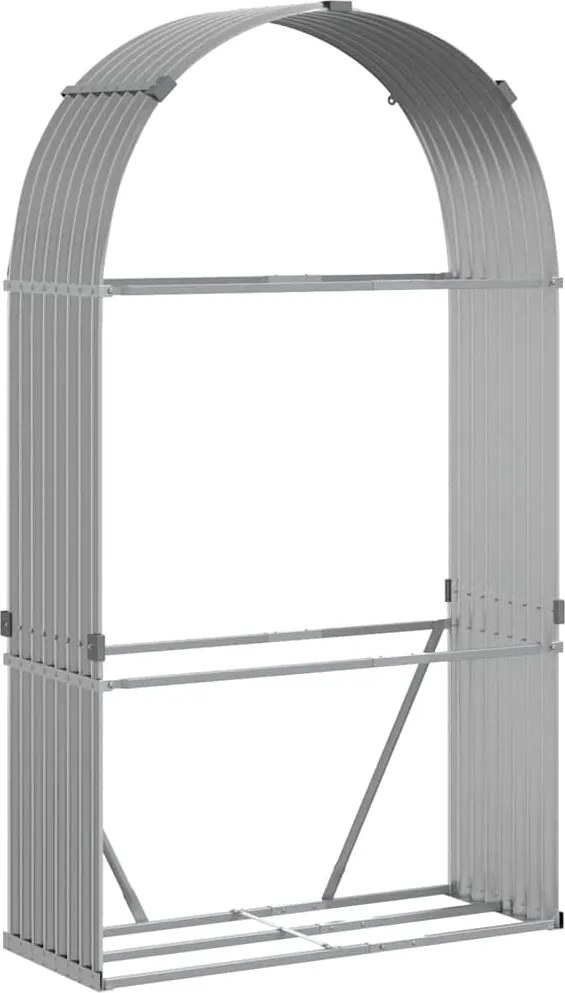 vidaXL Suport de bușteni, gri deschis, 120x45x210 cm, oțel galvanizat