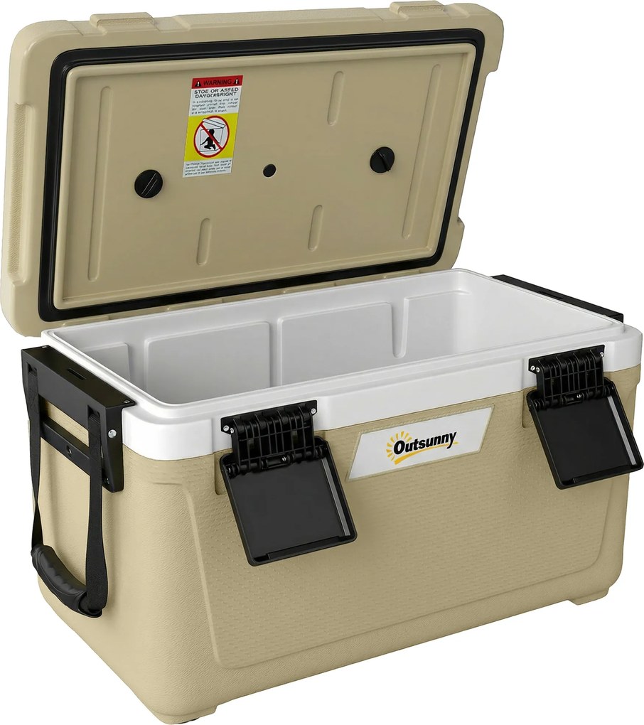 Outsunny cutie frigorifică auto picnic răcitoare portabile frigider băuturi reci călătorie ladă frigorifică congelator rigid bere 40L | Aosom Romania