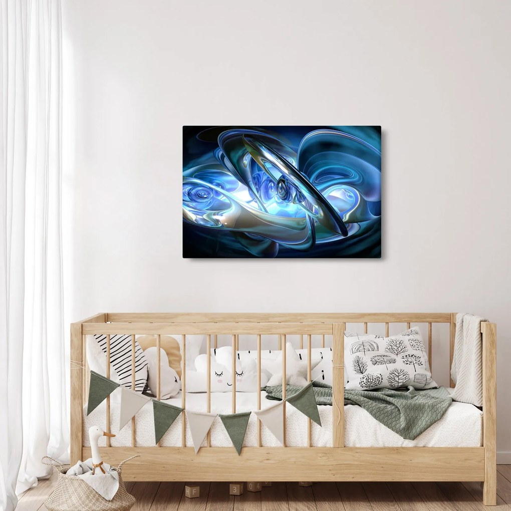 Tabloul fractalilor în albastru (90x60 cm)