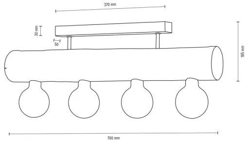 Spot-Light DO6997456 - Lustră aplicată TRABO, 4xE27/60W/230V, finisaj pin