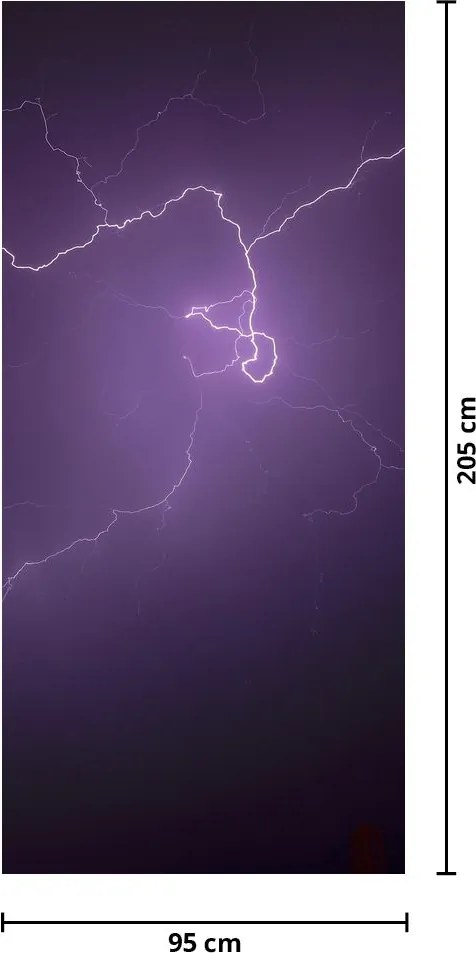 Fototapet pentru ușă - fulger în zare (95x205cm)