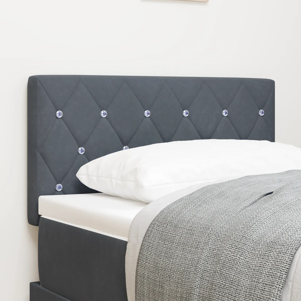 vidaXL Tăblie LED cu lumini cu bandă LED Gri închis 80 cm Catifea