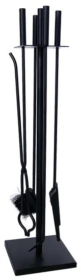 Set accesorii semineu, suport cu 4 piese, 81 cm