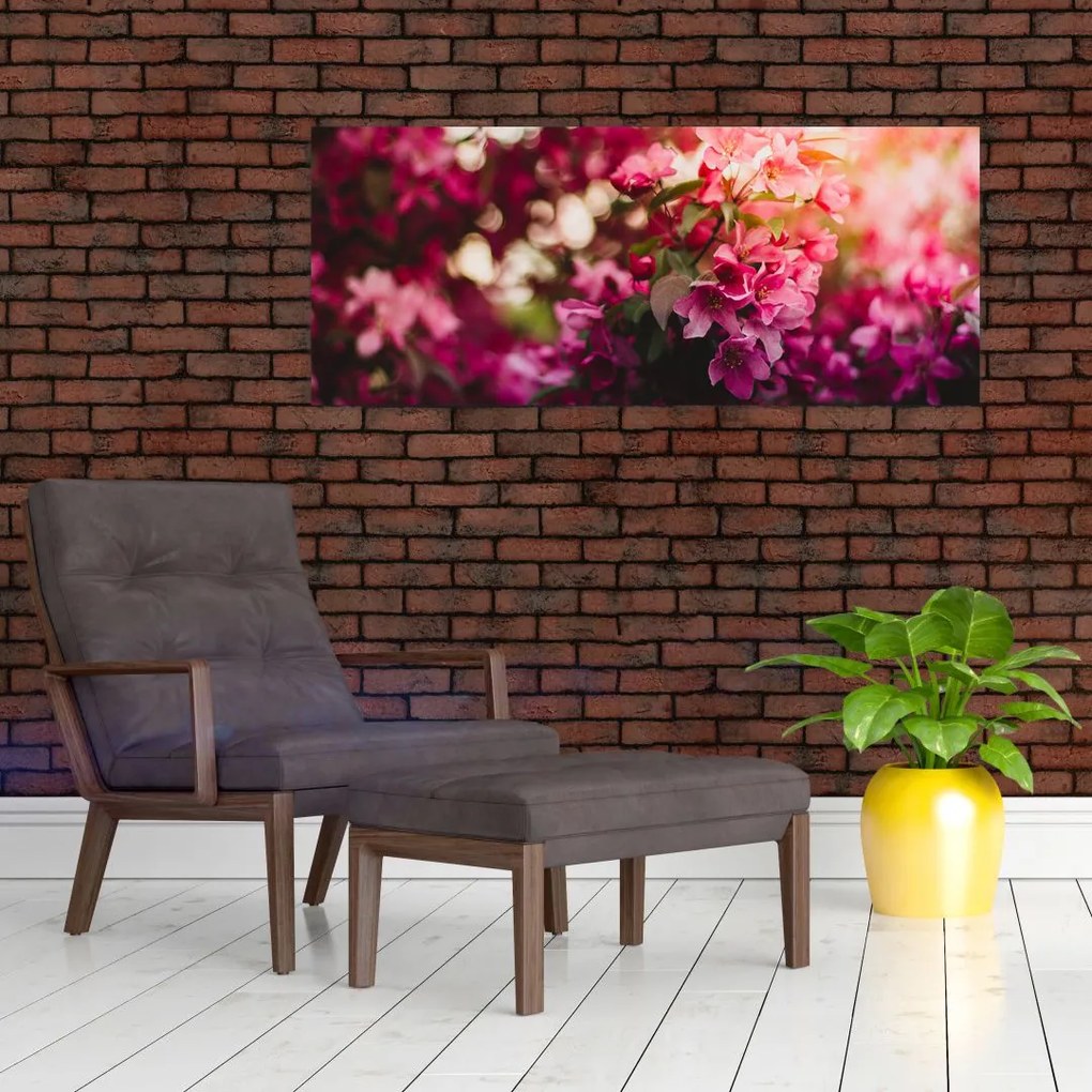 Tablou cu florile tufișului înflorit (120x50 cm)