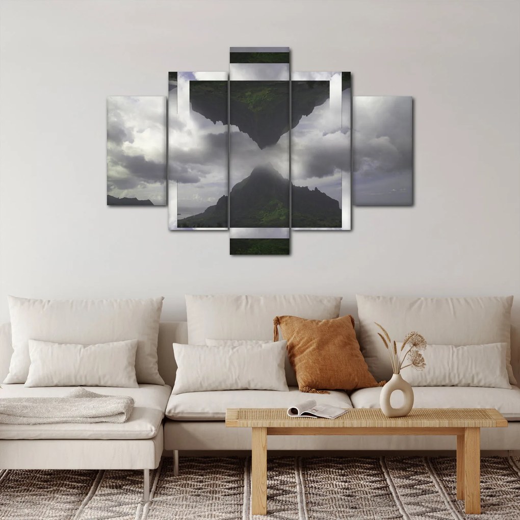 Tablou - Munții din Islanda, colaj geometric (150x105 cm)