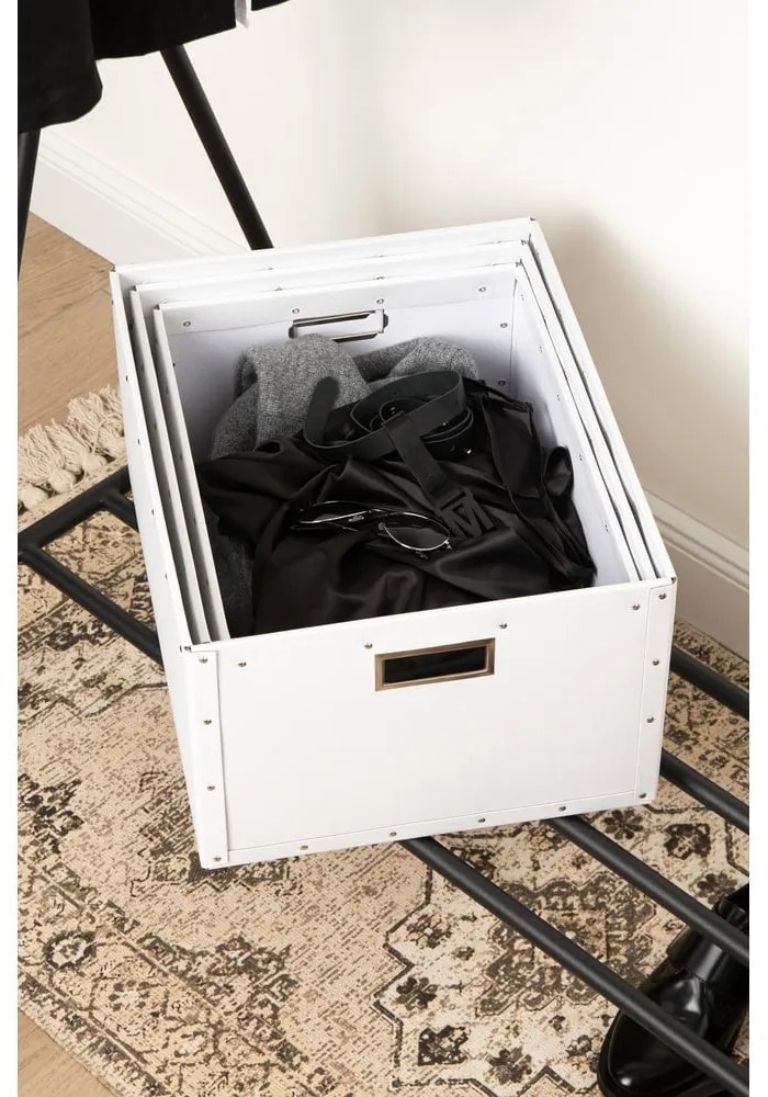 Cutii de depozitare albe 3 buc. din carton Ture – Bigso Box of Sweden