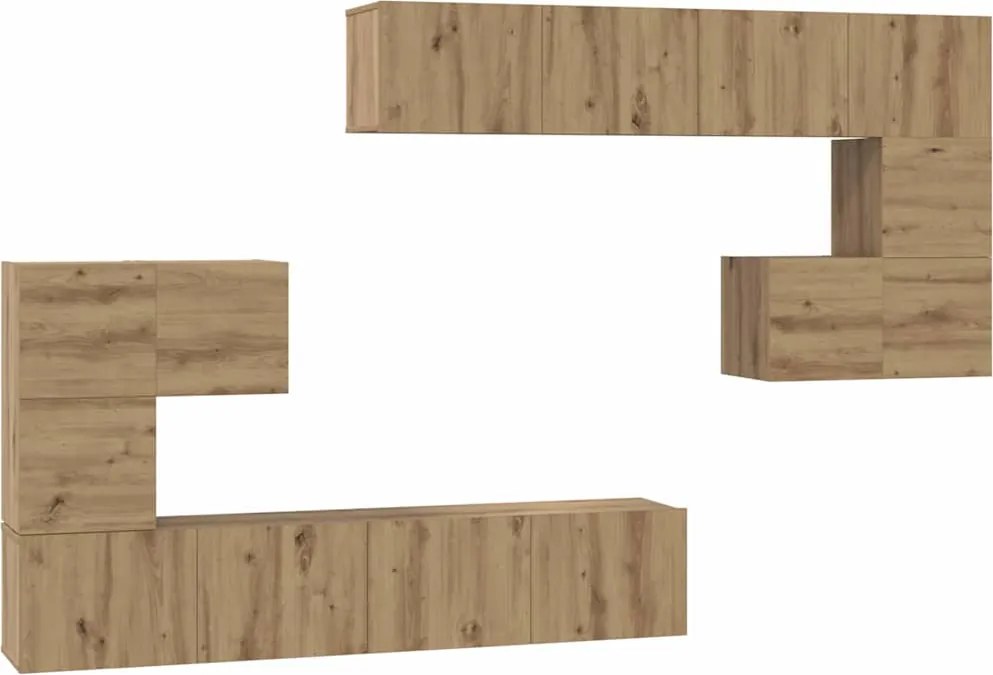 vidaXL Unități TV Pe perete 4 pcs Stejar Artizanal Lemn compozit