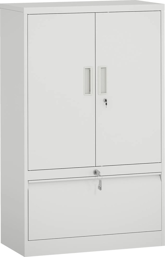 HOMCOM Dulap pentru Birou cu Raft Interior Reglabil și Sertar Alb | Aosom Romania