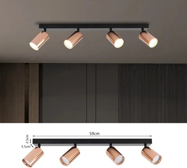 Immax NEO 08303L - Spot PUNTO 4xGU10/9W/230V aur roz