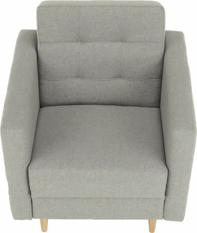 Fotoliu complet tapiţat, material textil gri, AMEDIA