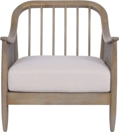 Fotoliu din in natural și lemn de frasin, structură cu împletitură rattan, 73 x 83 x 84 cm, „Balinese"