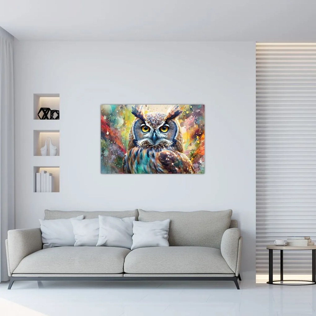 Tablou - Pictură de o bufniță (90x60 cm)