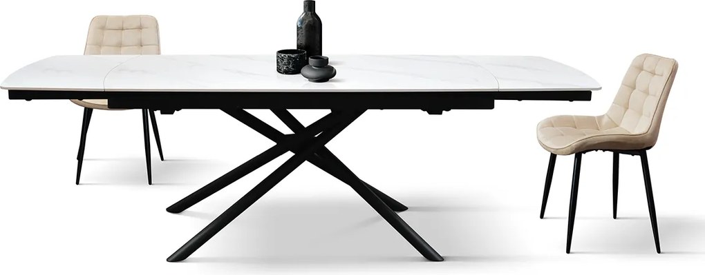 Masa ceramica extensibila Sahara Statuario 140 cm /90 cm /75 cm
