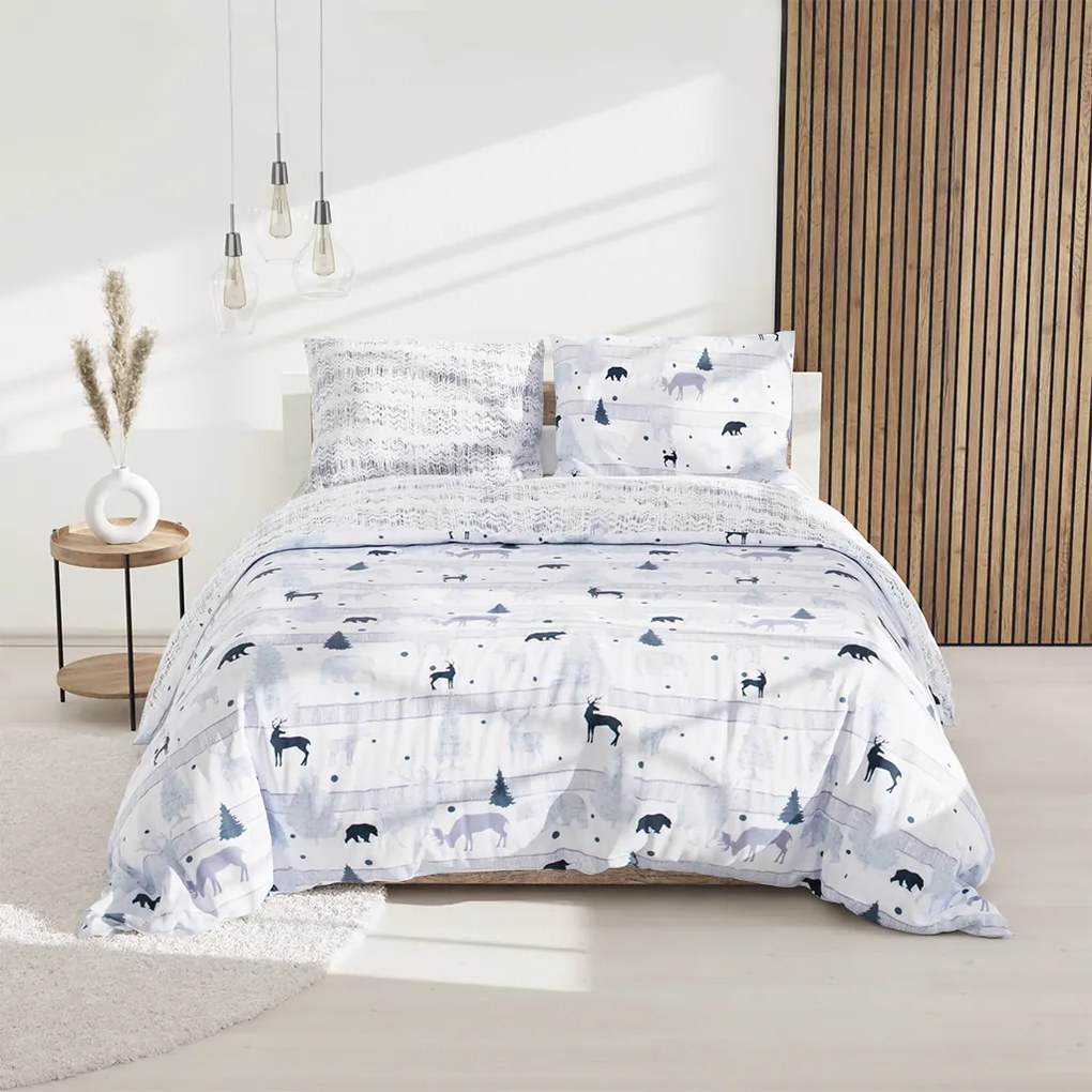 Lenjerie de pat din bumbac Renforce SOBI A STROMKY albă Dimensiune lenjerie de pat: 70 x 90 cm | 140 x 200 cm