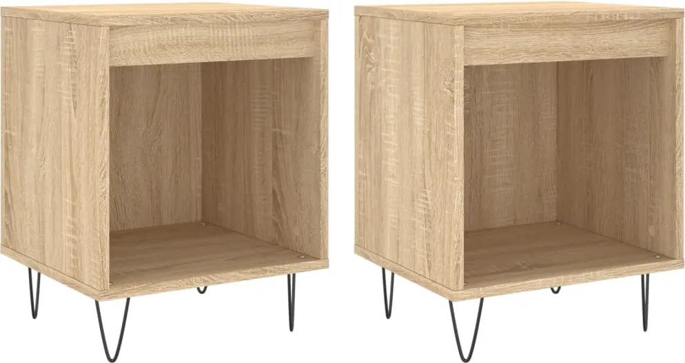 vidaXL Noptiere, 2 buc., stejar sonoma, 40x35x50 cm, lemn compozit