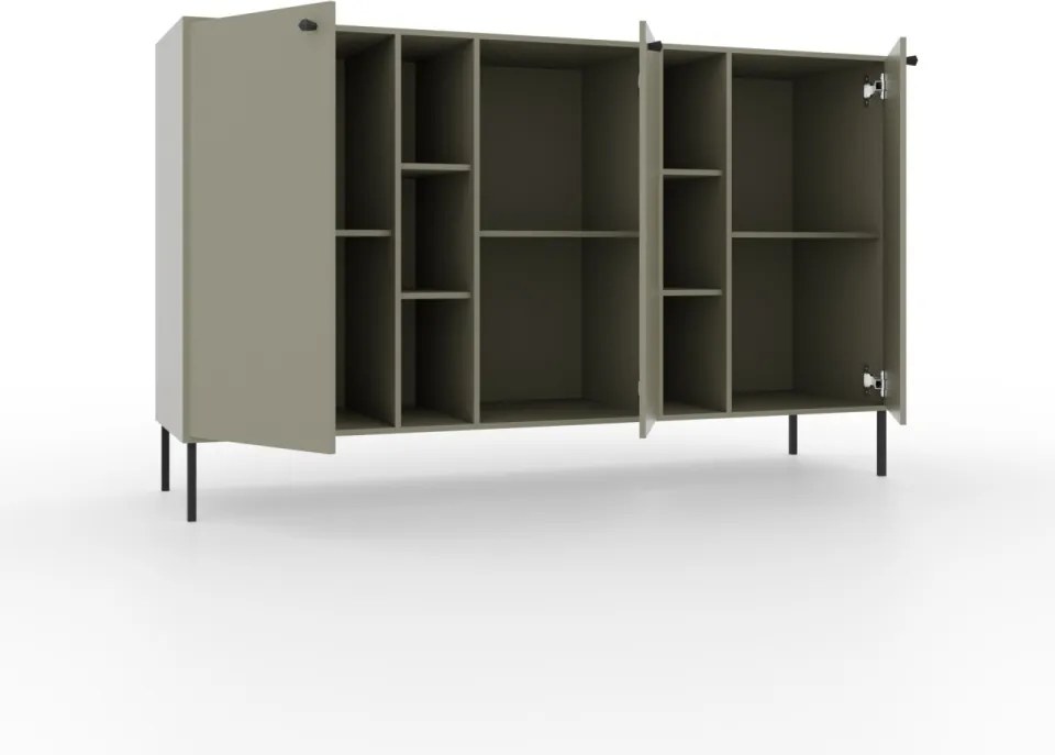 Comodă cu doua usi, 156x41x95cm, Tili System, ADRK Furniture (Culoare: Eucalipt / Eucalipt)