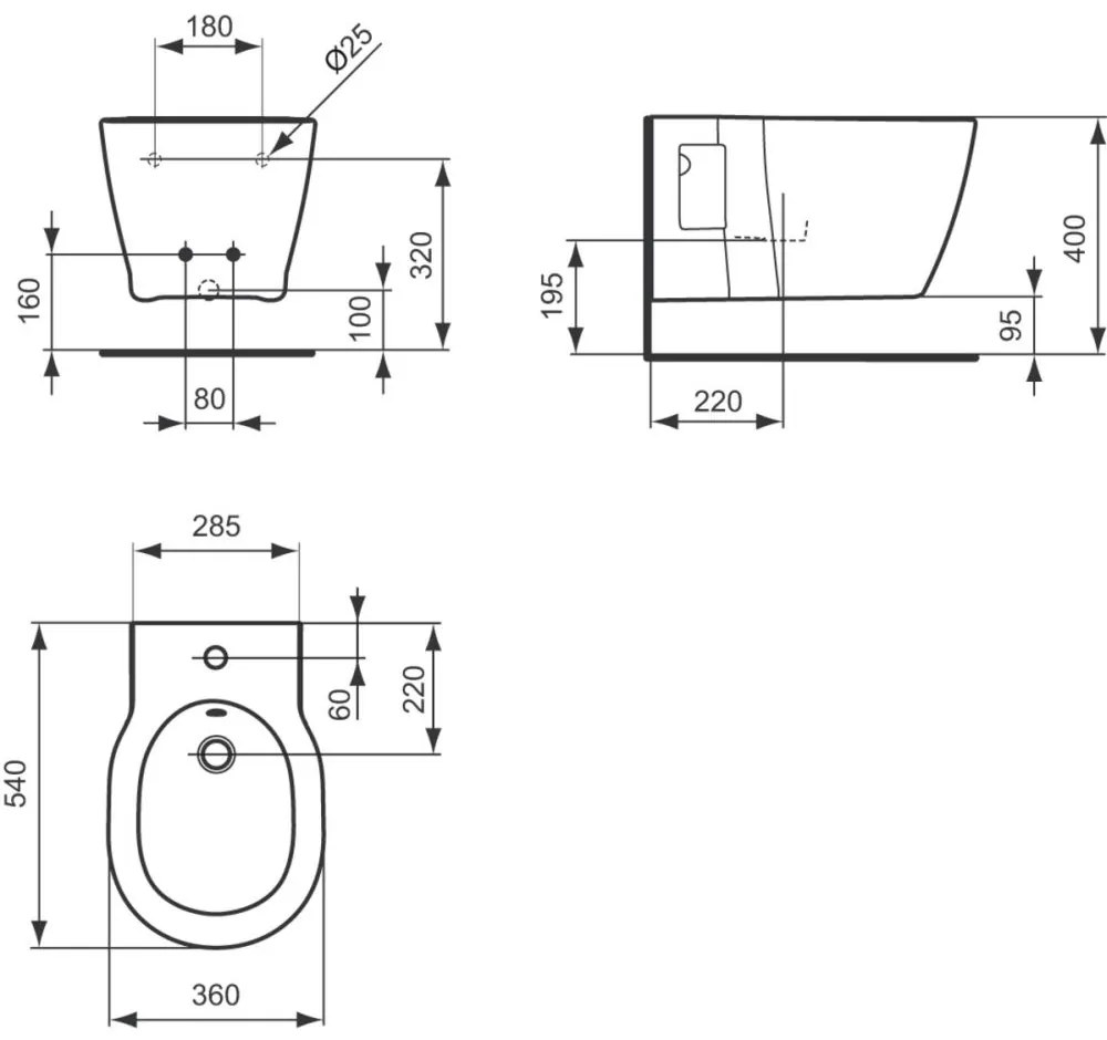 Bideu suspendat Ideal Standard Connect alb lucios