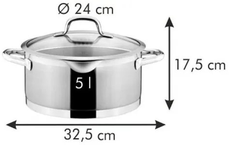 Tescoma Caserolă cu capac cu strecurătoarePresident 24 cm, 5 l