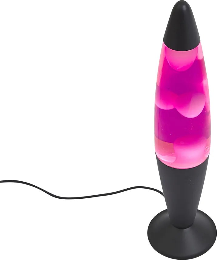 Lampă de lavă roz cu ceară albă, inclusiv LED - Molten Lava