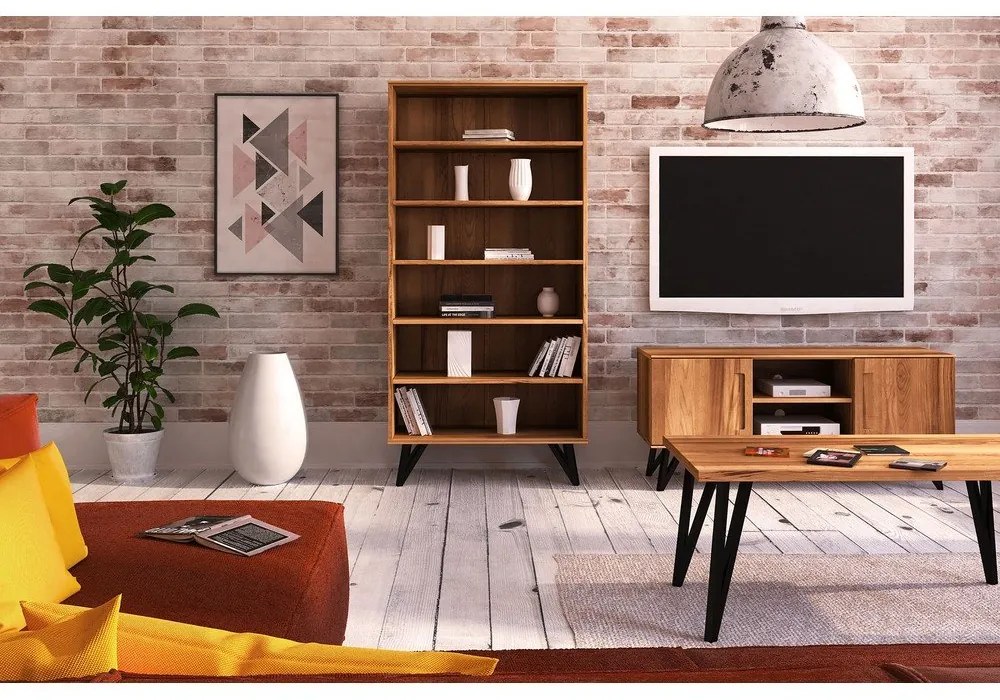 Bibliotecă din lemn de fag 91x185 cm Golo - The Beds