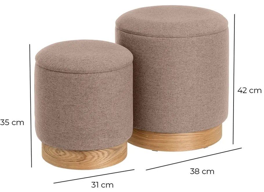 Pufuri maro deschis 2 buc. – Casa Selección