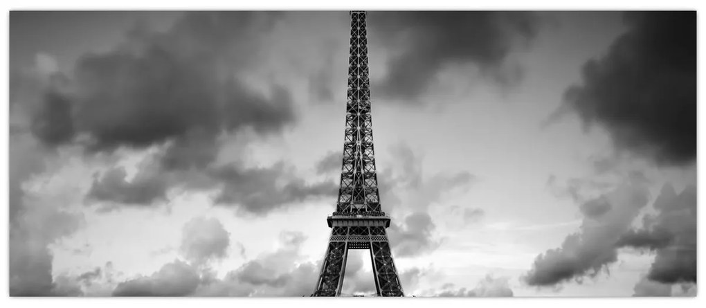 Tablou - Turnul Eiffel și mașina roșie (120x50 cm)
