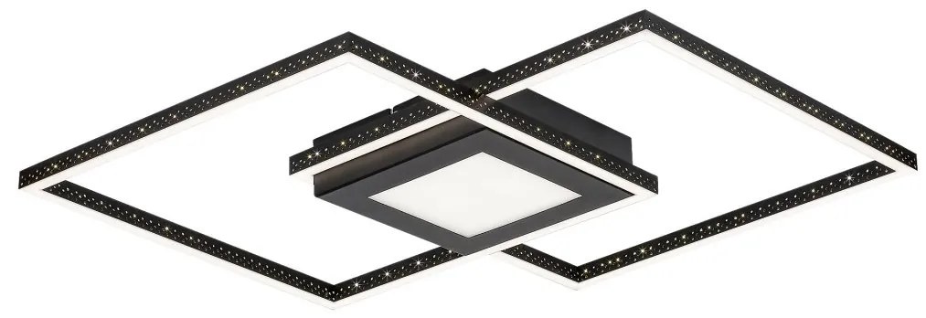 Plafoniera LED design modern Casimir negru 57x57cm