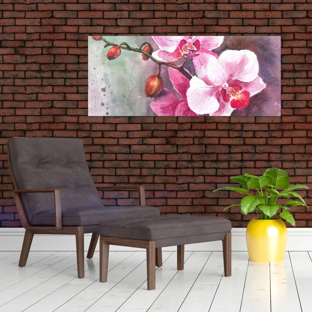 Tablou - Orhidee, acvariu (120x50 cm)