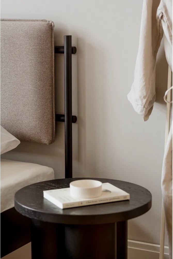 Pat matrimonial negru tapițat din oțel cu somieră 200x200 cm Eton Basic – noo.ma