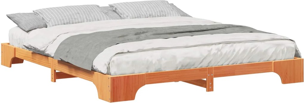 vidaXL Cadru de pat Maro 180 x 210 cm Lemn de pin masiv