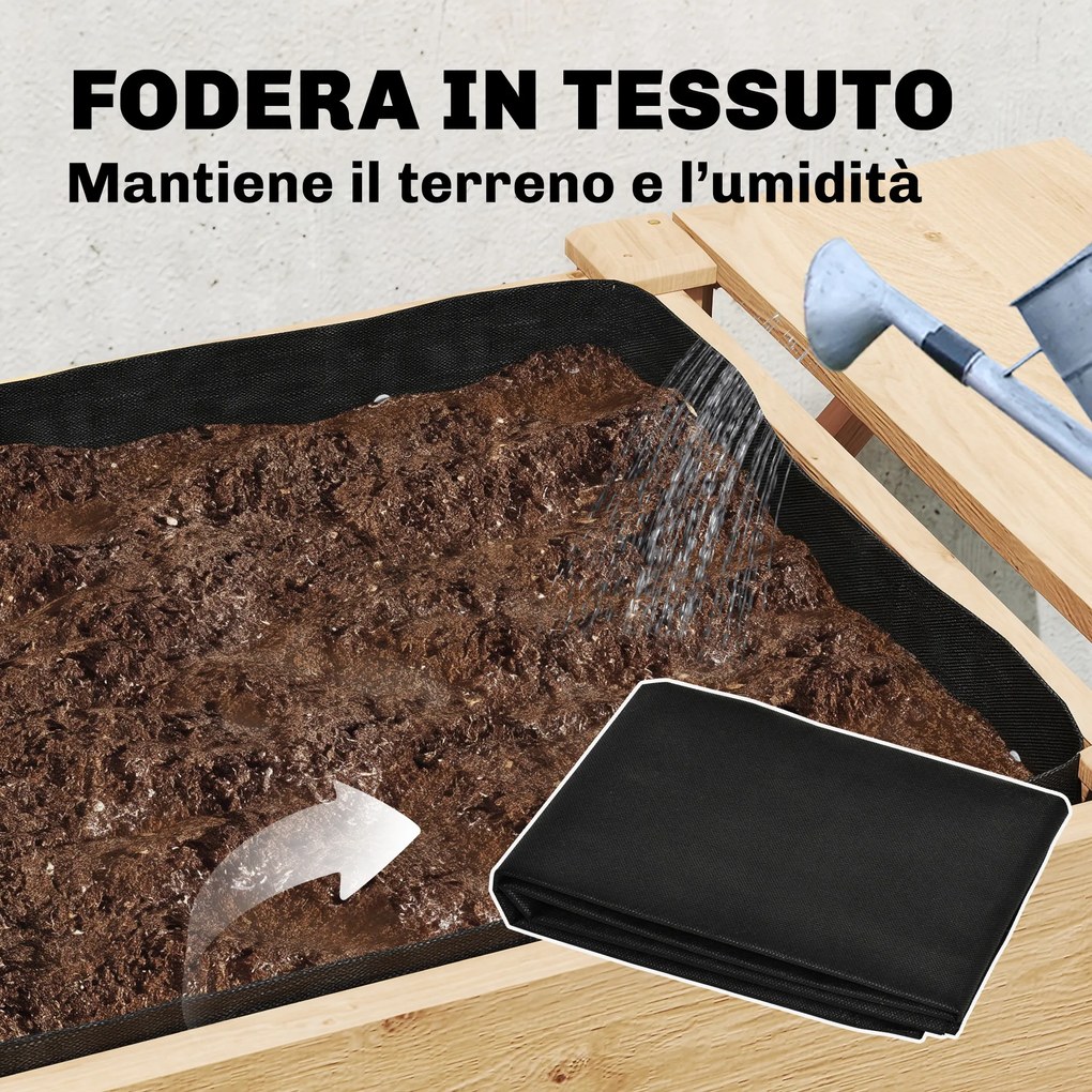 Outsunny Pat de grădină înălțat jardinieră 2 niveluri 119.5x102x76.5cm Maro | Aosom Romania