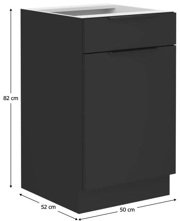 Dulap de bucătarie inferior Sobera 50 D 1F 1S BB (negru). 1096986