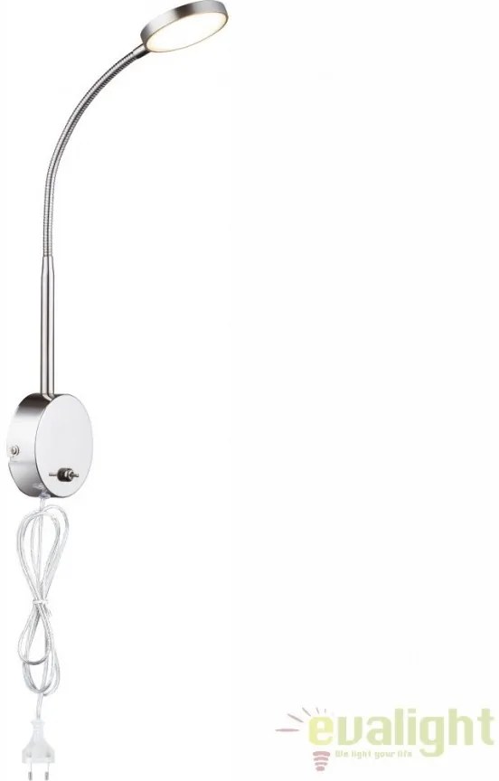 Aplica de perete LED design modern cu brat flexibil PEGASI 24103W GL