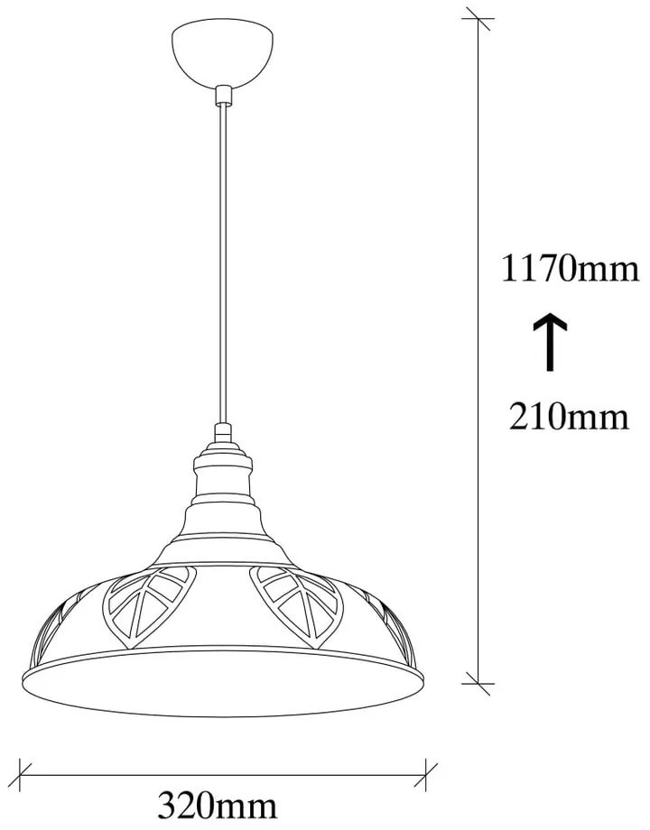 Lustră bronz cu abajur din metal ø 31 cm Chandelier – Opviq lights