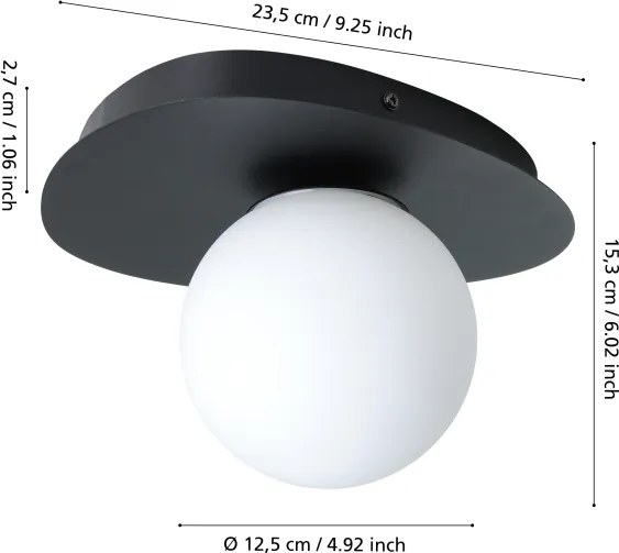 Eglo 902091 - Aplică LED de perete pentru baie CASTROVIDO, 1xG9/4,2W/230V, IP44, neagră