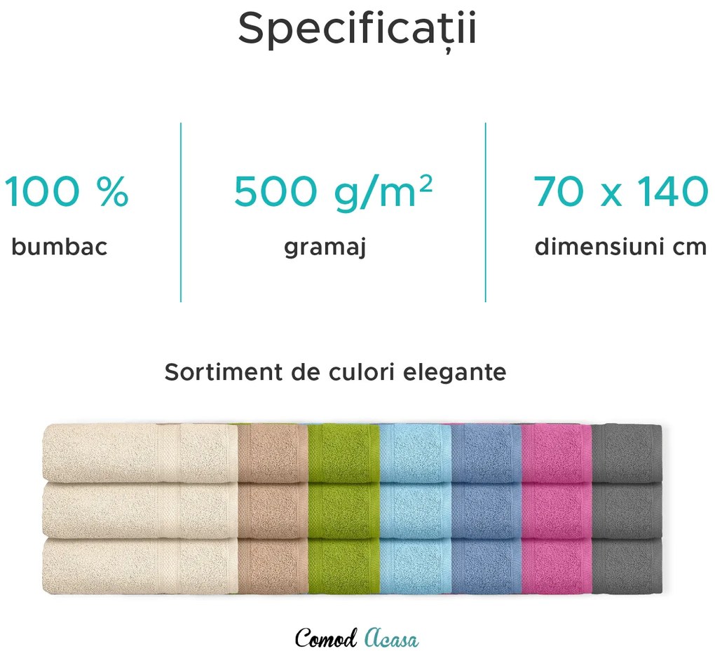 Prosop CLARYSSE ELEGANCE 70x140 cm crem, 100% bumbac