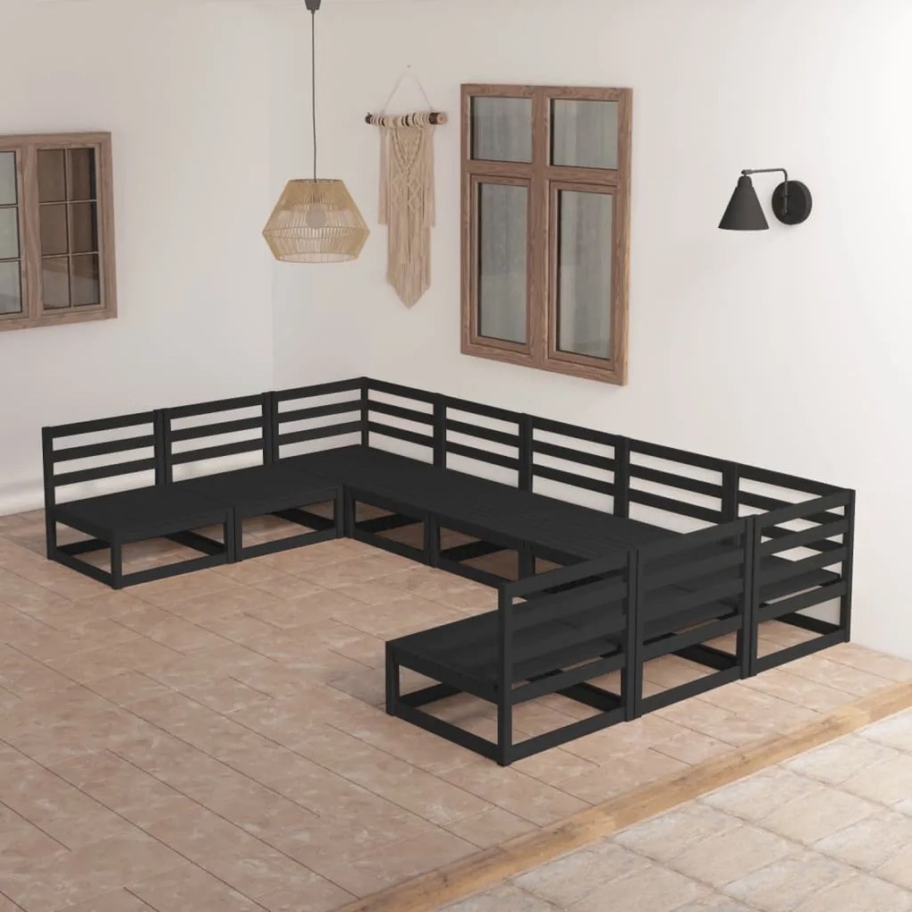 vidaXL Set mobilier de grădină, 9 piese, lemn masiv de pin