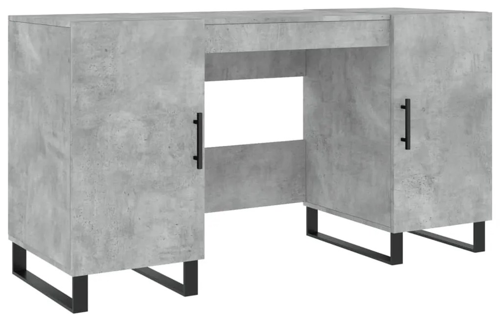 829576 vidaXL Birou, gri beton, 140x50x75 cm, lemn compozit