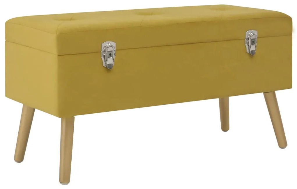 vidaXL Bancă cu un compartiment depozitare galben muștar 80 cm catifea