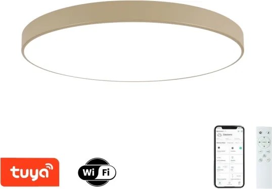 Brilagi-LED Lampă LED dimabilă POOL SMART, 128W, 230V, 100 cm, bej, Wi-Fi Tuya + telecomandă