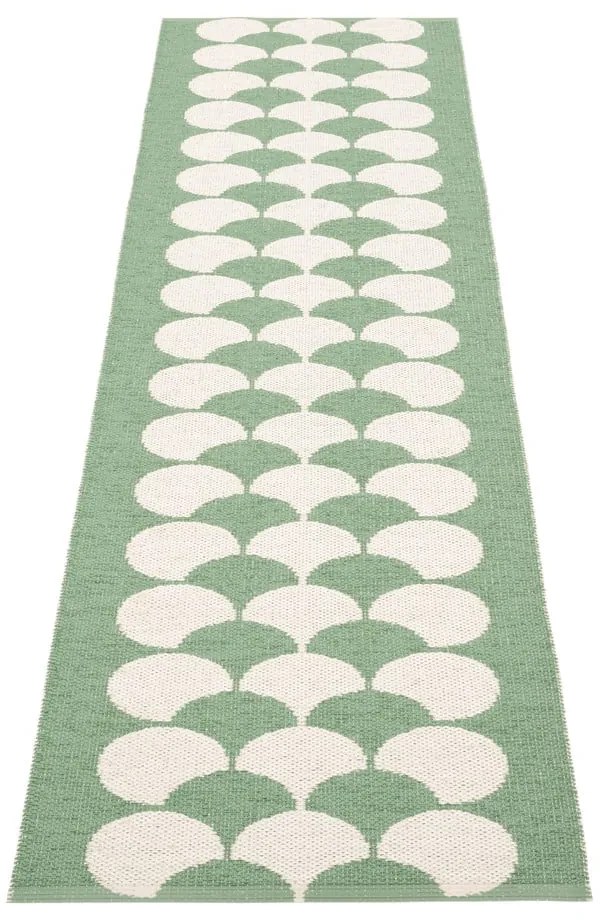 Covor tip traversă pentru interior și exterior verde/crem 70x250 cm Poppy Oregano – Pappelina
