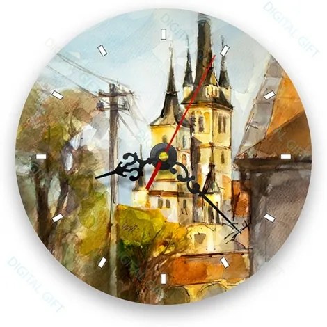 Ceas de perete - Biserica Sf. Nicolae, Brasov 21 cm, lemn