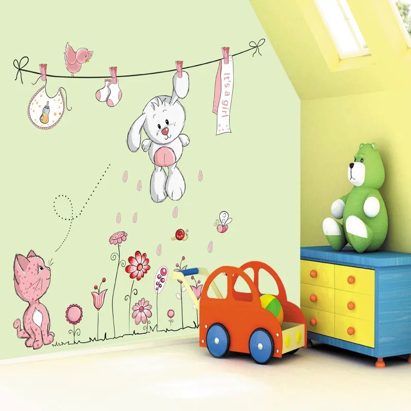 Sticker perete Pink Bunny