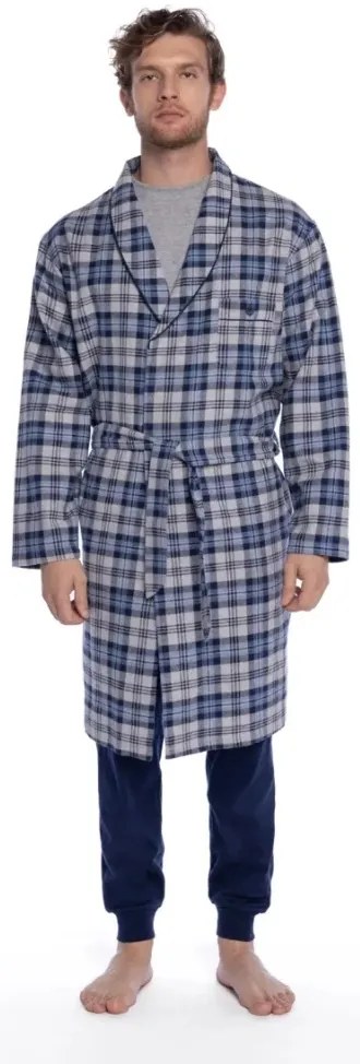 Halat de flanel pentru bărbați LUCAS XL Albastru închis / Navy