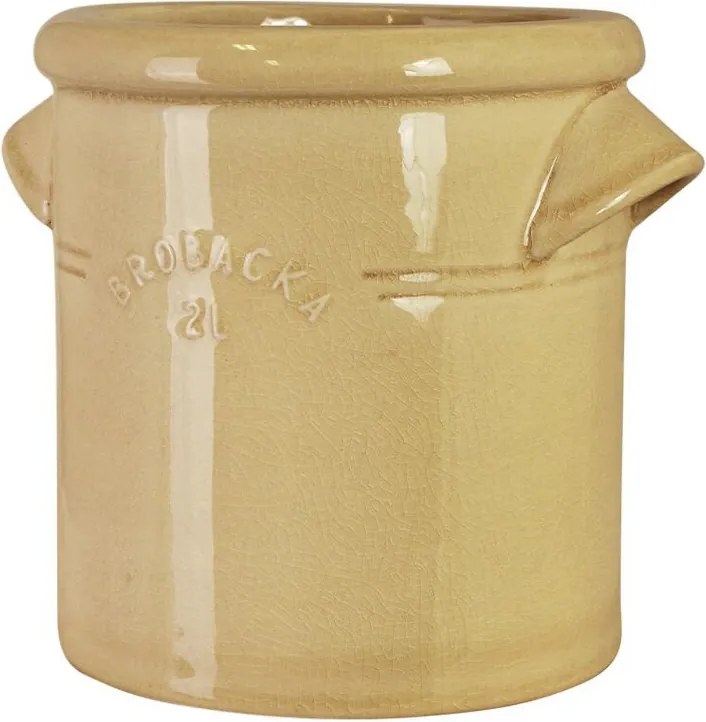 Ghiveci din ceramică glazurată manual 2L galben, „Brobacka"
