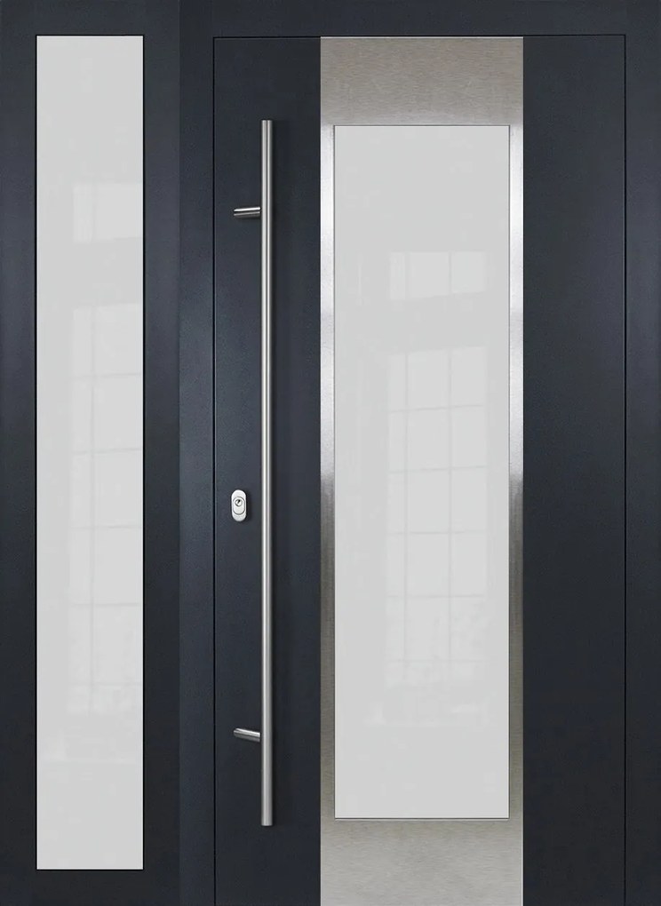 Usa Metalica de intrare in casa cu luminator lateral Turenwerke DS92 Gri Antracit, ST, Maner bara, 300mm