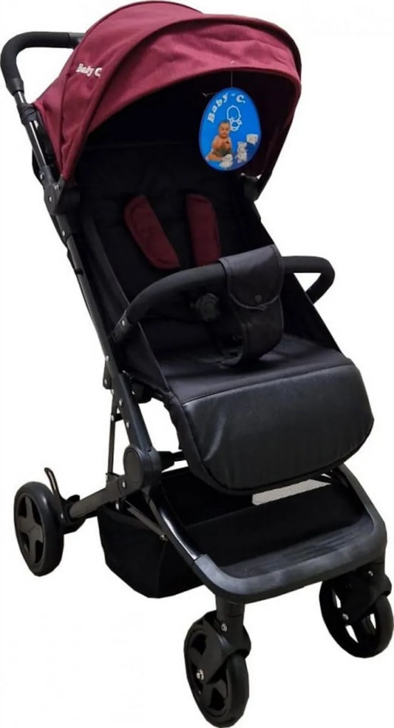 Carucior sport ultracompact pentru copii BABY CARE™ PRO S010, Transformabil in troller, Spatar reglabil in 3 trepte, Pozitie somn, Rosu Bordeaux
