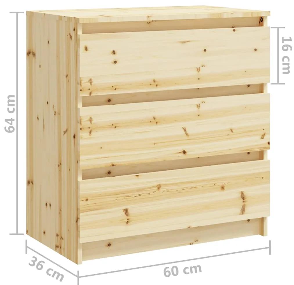 Noptiera, 60x36x64 cm, lemn masiv de brad 1