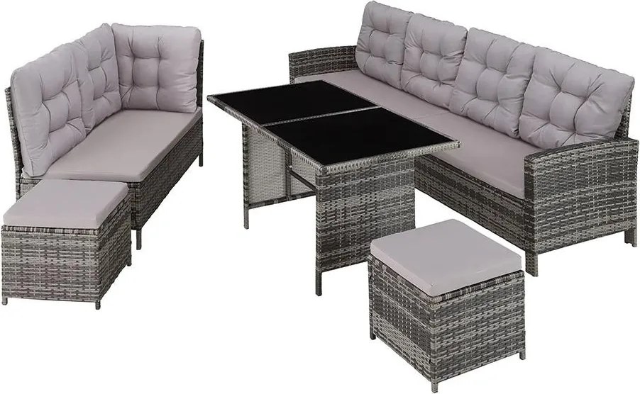 Set luxos mobilier de grădină din ratan Avenberg BARLETTA gri/gri deschis
