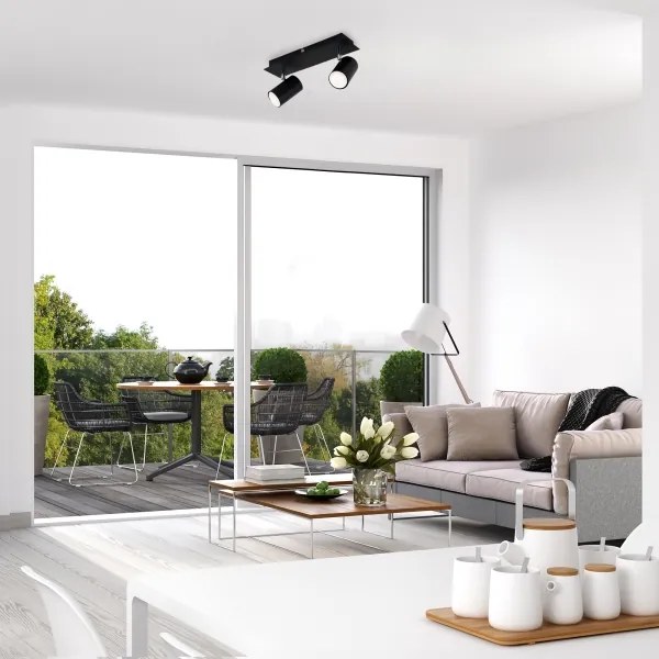 Spot SPOT 2xGU10/40W/230V negru Briloner 2857-025